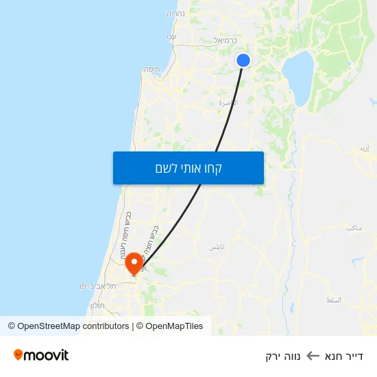 מפת דייר חנא לנווה ירק
