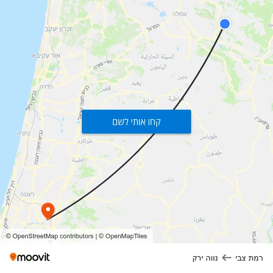מפת רמת צבי לנווה ירק