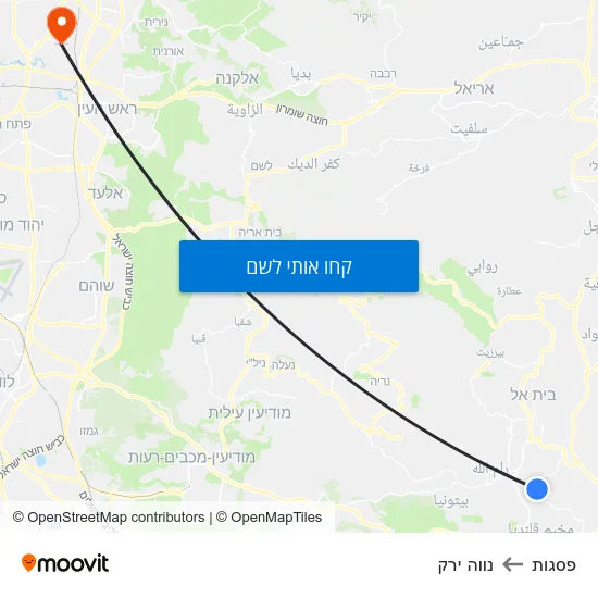 מפת פסגות לנווה ירק