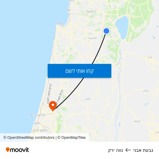 מפת גבעת אבני לנווה ירק