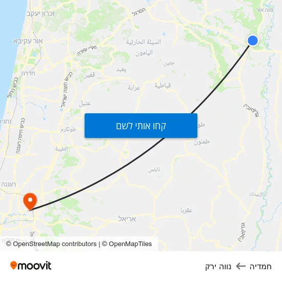 מפת חמדיה לנווה ירק