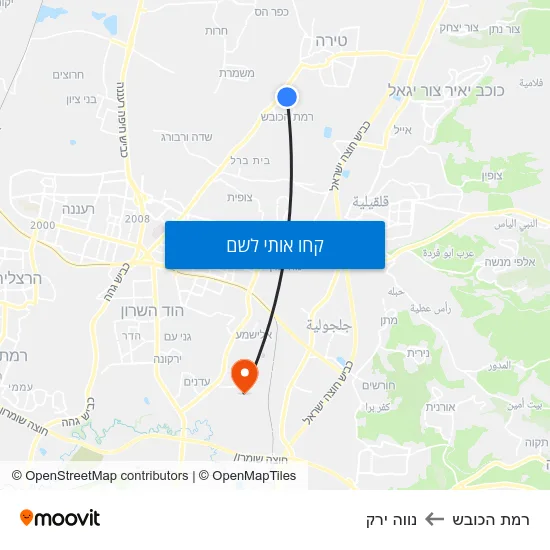 מפת רמת הכובש לנווה ירק