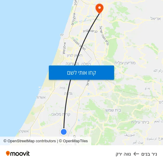 מפת ניר בנים לנווה ירק