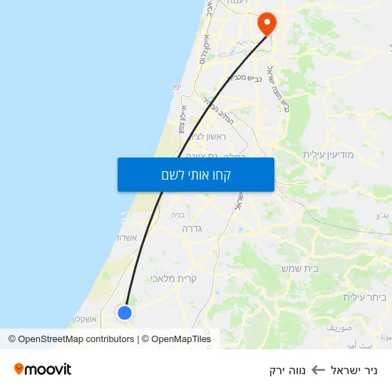 מפת ניר ישראל לנווה ירק
