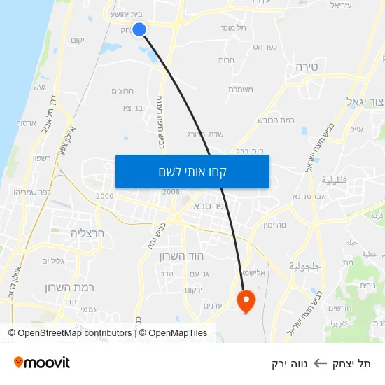 מפת תל יצחק לנווה ירק