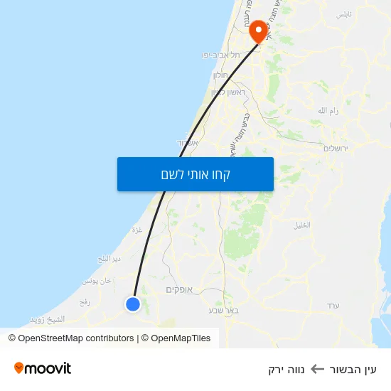 מפת עין הבשור לנווה ירק