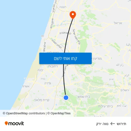 מפת תירוש לנווה ירק