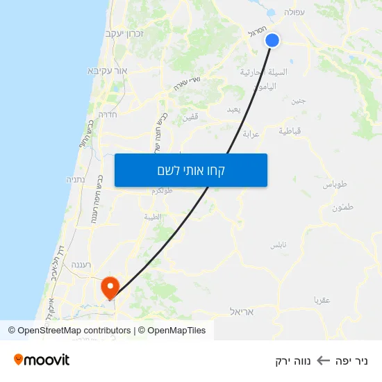 מפת ניר יפה לנווה ירק
