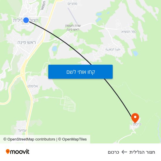 מפת חצור הגלילית לכרכום