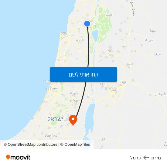 מפת מירון לכרמל