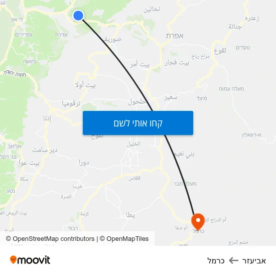 מפת אביעזר לכרמל