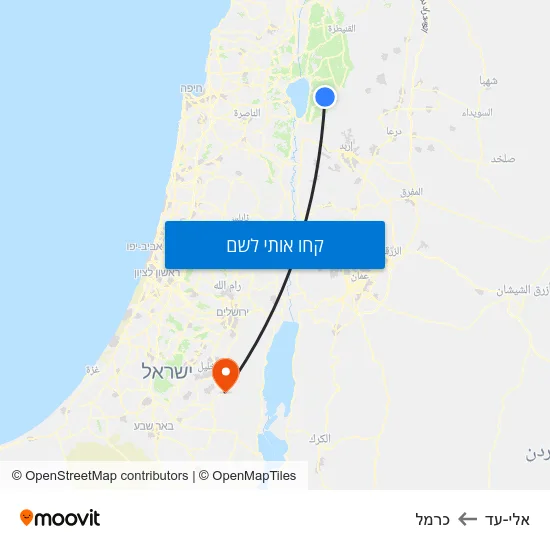 מפת אלי-עד לכרמל