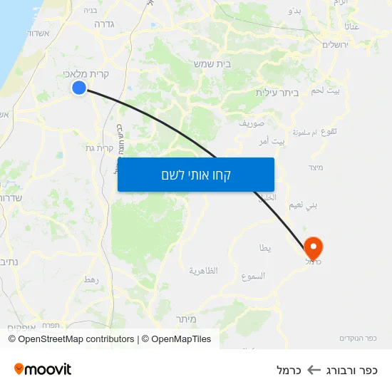 מפת כפר ורבורג לכרמל