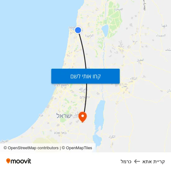 מפת קריית אתא לכרמל