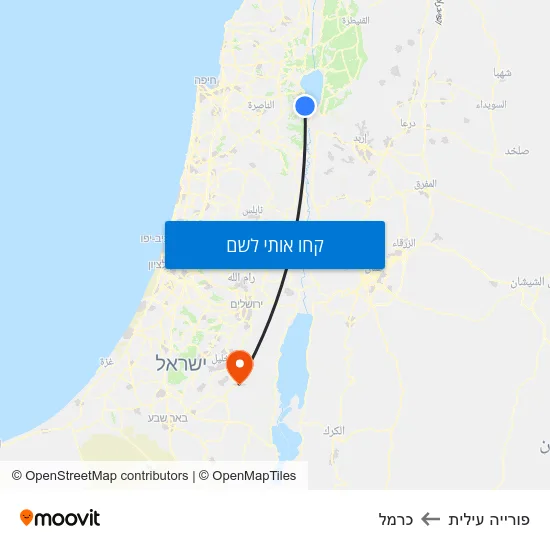 מפת פורייה עילית לכרמל