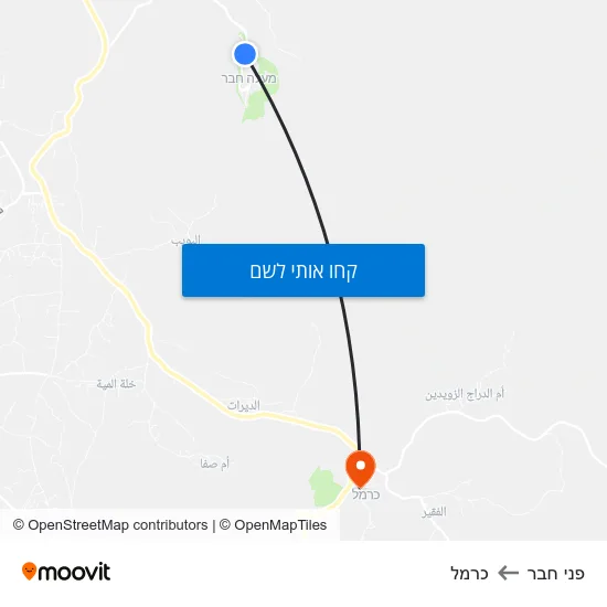 מפת פני חבר לכרמל