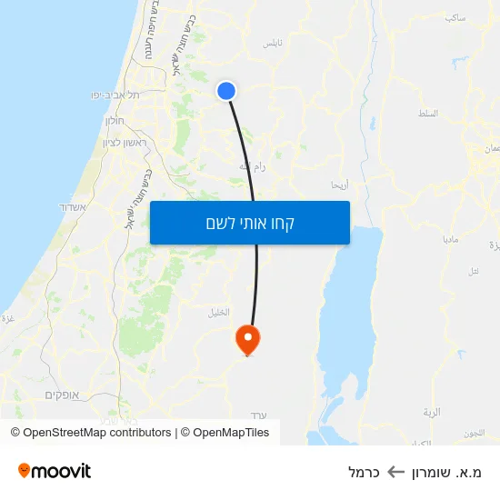 מפת מ.א. שומרון לכרמל