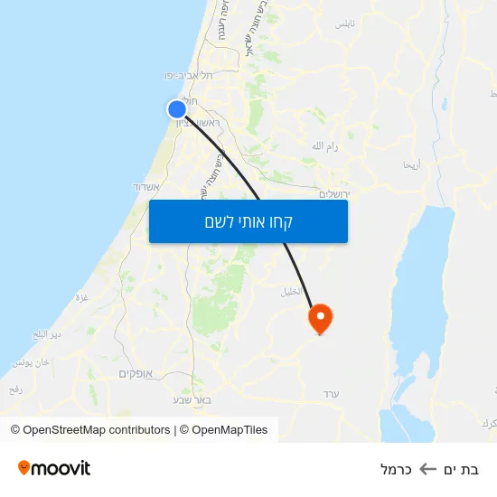 מפת בת ים לכרמל
