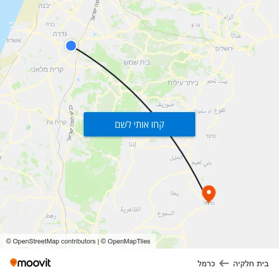 מפת בית חלקיה לכרמל