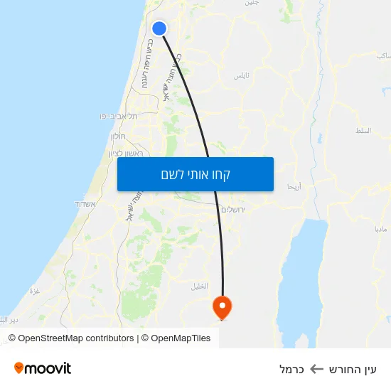 מפת עין החורש לכרמל