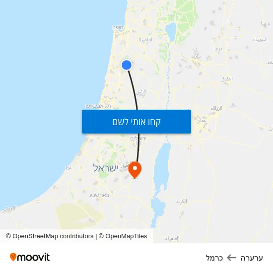 מפת ערערה לכרמל