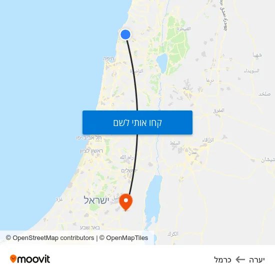 מפת יערה לכרמל