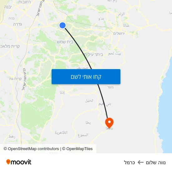 מפת נווה שלום לכרמל