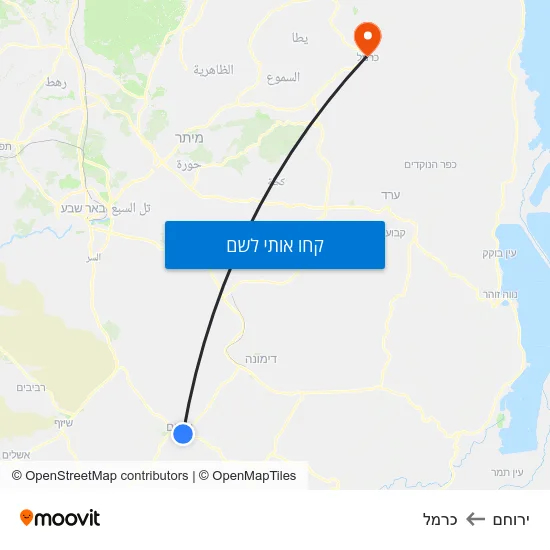 מפת ירוחם לכרמל