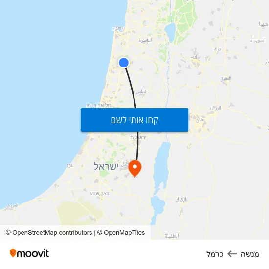 מפת מנשה לכרמל
