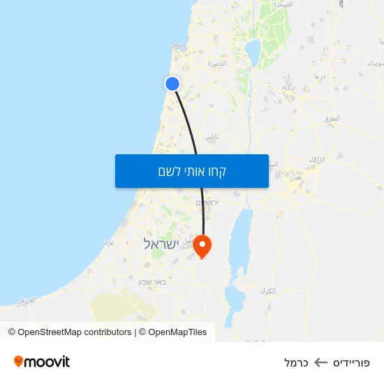 מפת פוריידיס לכרמל