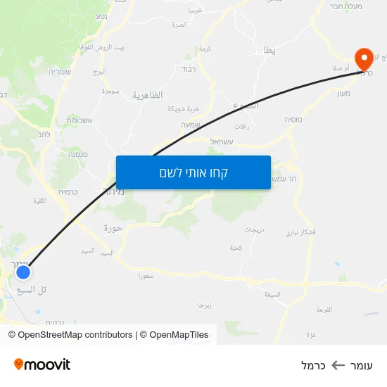 מפת עומר לכרמל