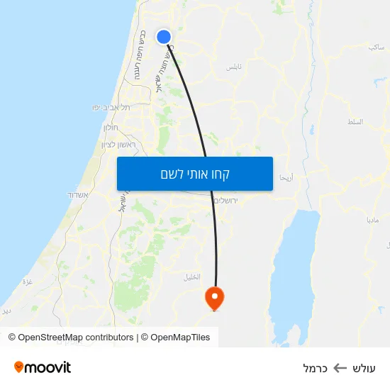 מפת עולש לכרמל