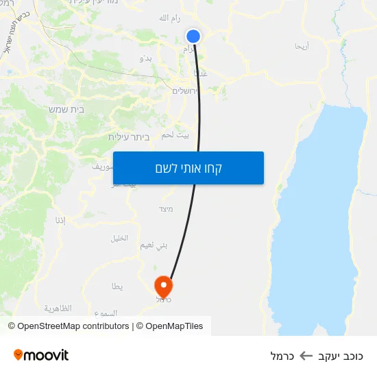 מפת כוכב יעקב לכרמל
