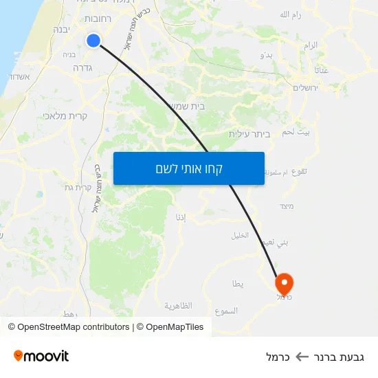 מפת גבעת ברנר לכרמל