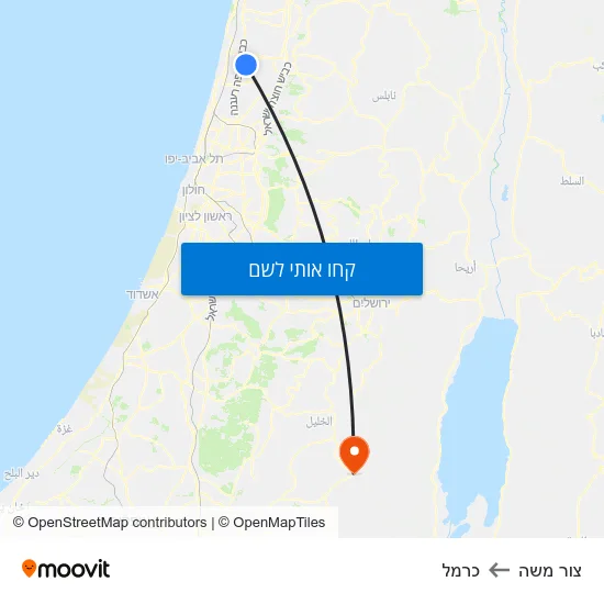 מפת צור משה לכרמל