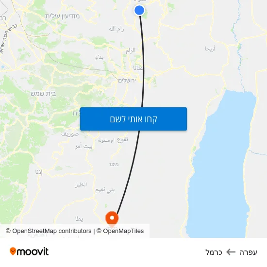 מפת עפרה לכרמל