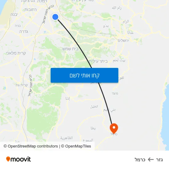 מפת גזר לכרמל