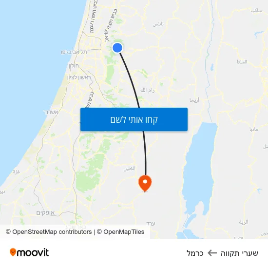מפת שערי תקווה לכרמל
