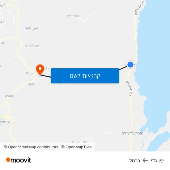 מפת עין גדי לכרמל