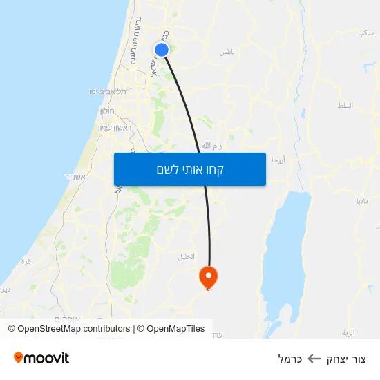 מפת צור יצחק לכרמל
