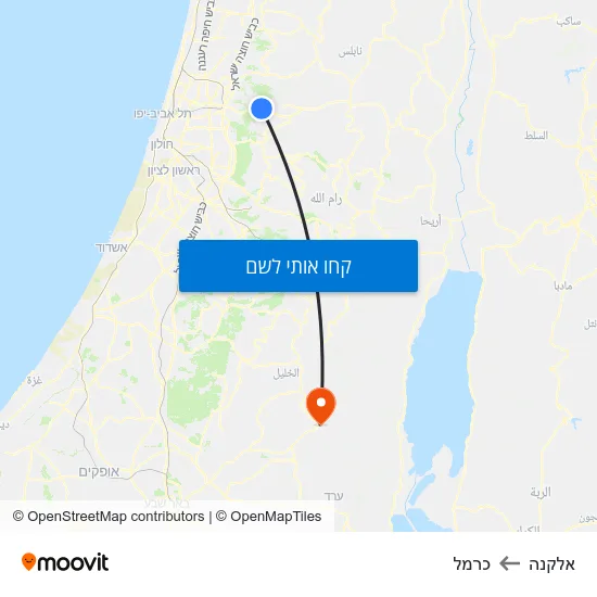מפת אלקנה לכרמל