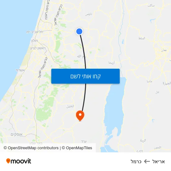 מפת אריאל לכרמל