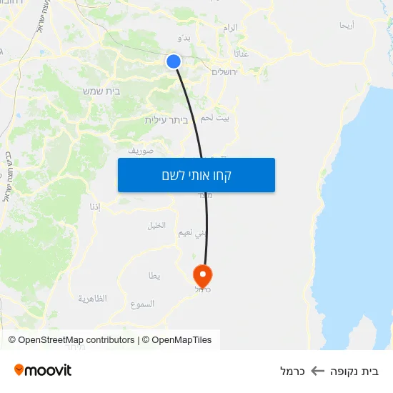מפת בית נקופה לכרמל