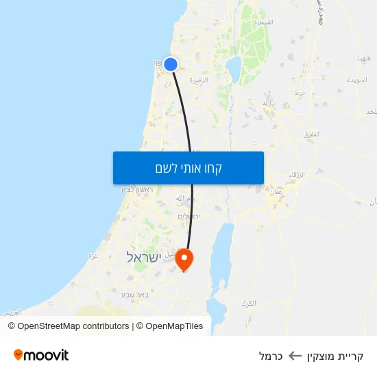 מפת קריית מוצקין לכרמל