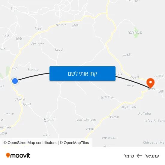 מפת עתניאל לכרמל