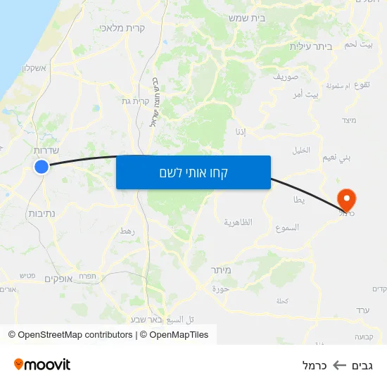 מפת גבים לכרמל