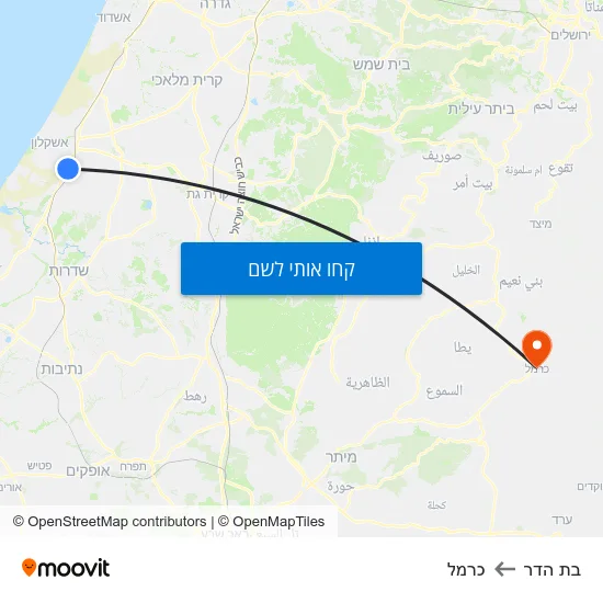 מפת בת הדר לכרמל