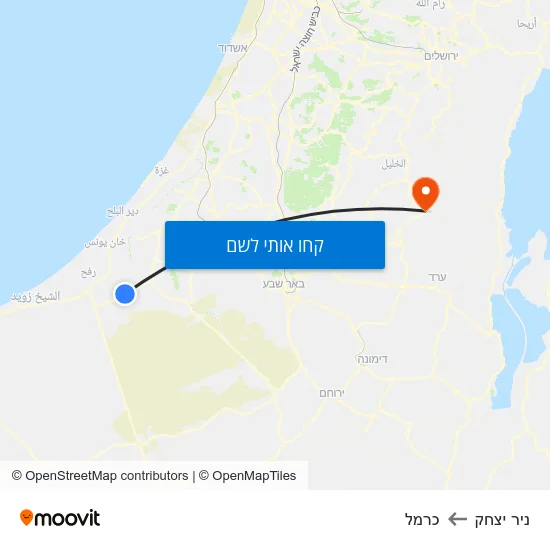 מפת ניר יצחק לכרמל