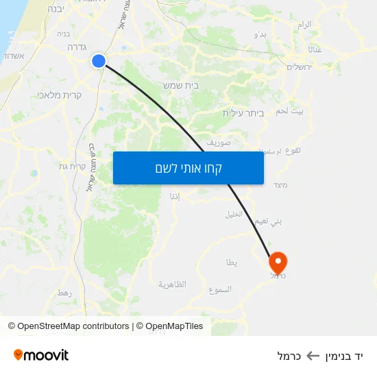 מפת יד בנימין לכרמל
