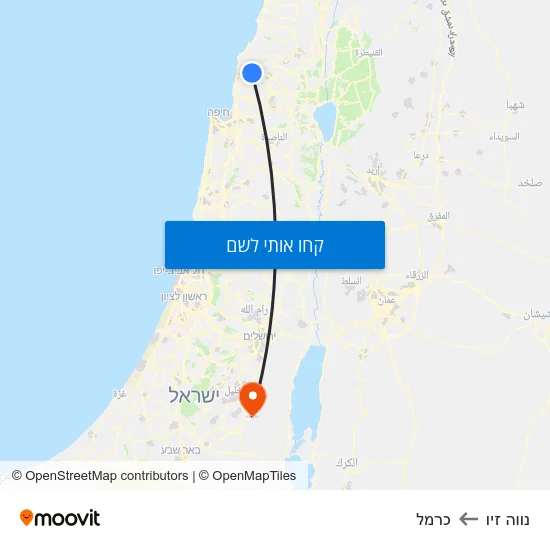 מפת נווה זיו לכרמל